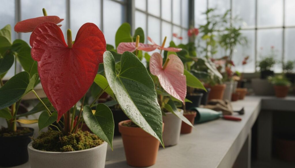 Como controlar o brilho nas folhas da Anthurium andraeanum sem deixar aparência de plástico