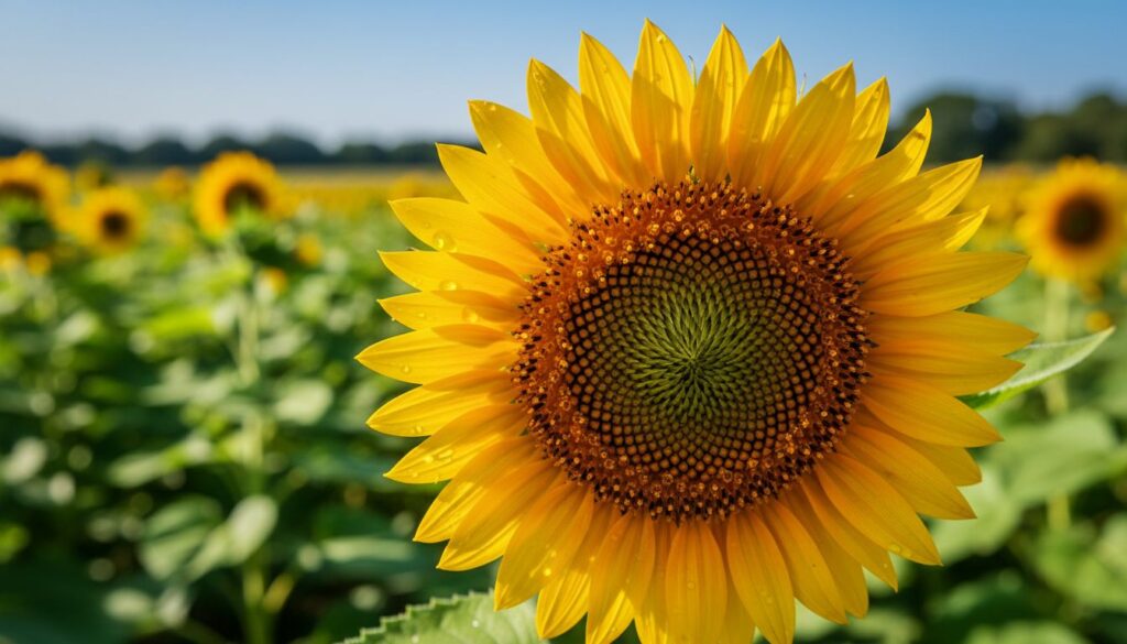 Girassol anão (Helianthus annuus): o micro detalhe no miolo que entrega tudo