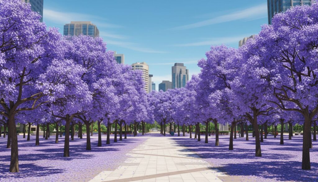 Jacarandá em floração: o erro de densidade que deixa tudo fake