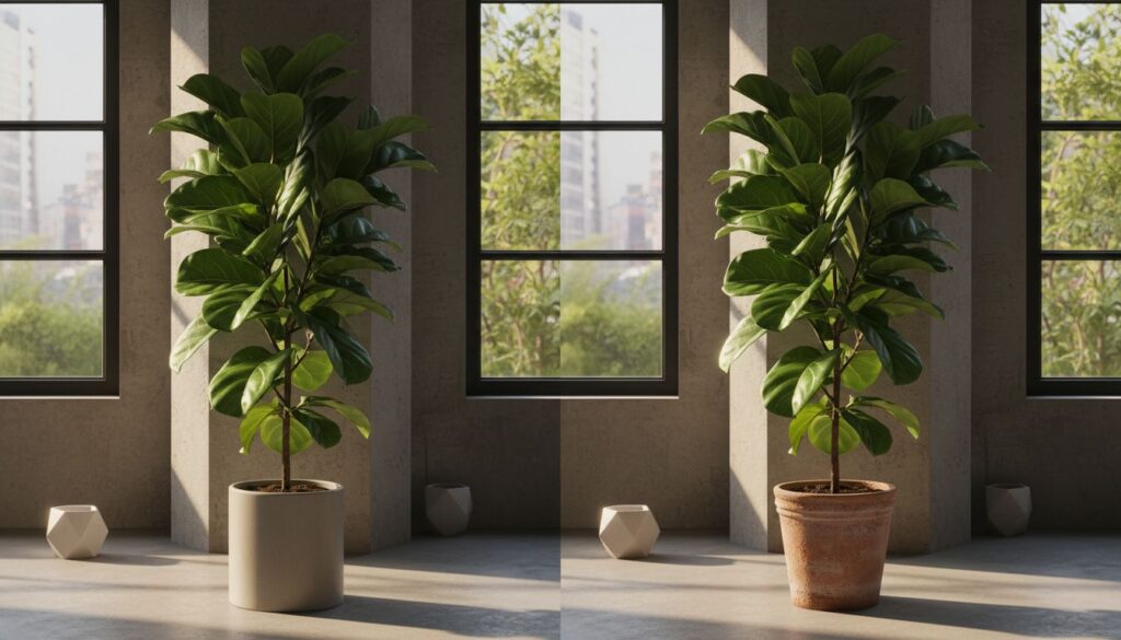 O impacto da luz lateral no realismo da Ficus lyrata em imagens geradas por IA