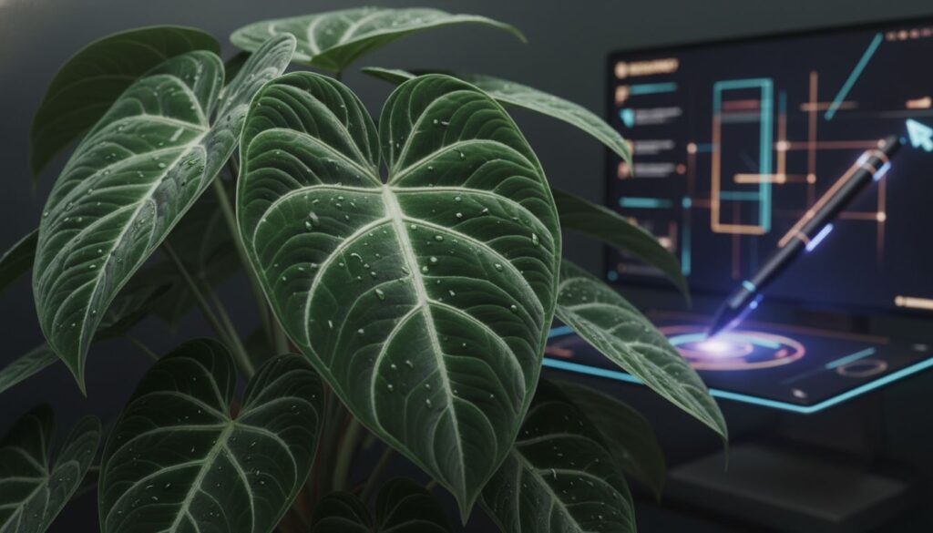 Passo a passo para criar folhas profundas e realistas da Philodendron gloriosum no Midjourney