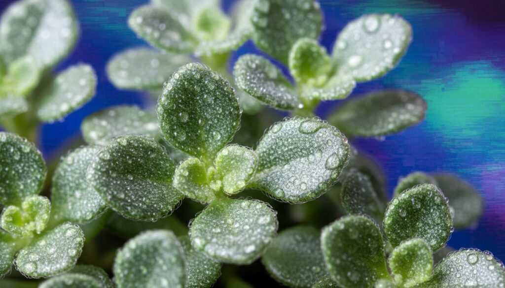 Pilea glauca em close: o micro ruído que define realismo ou IA
