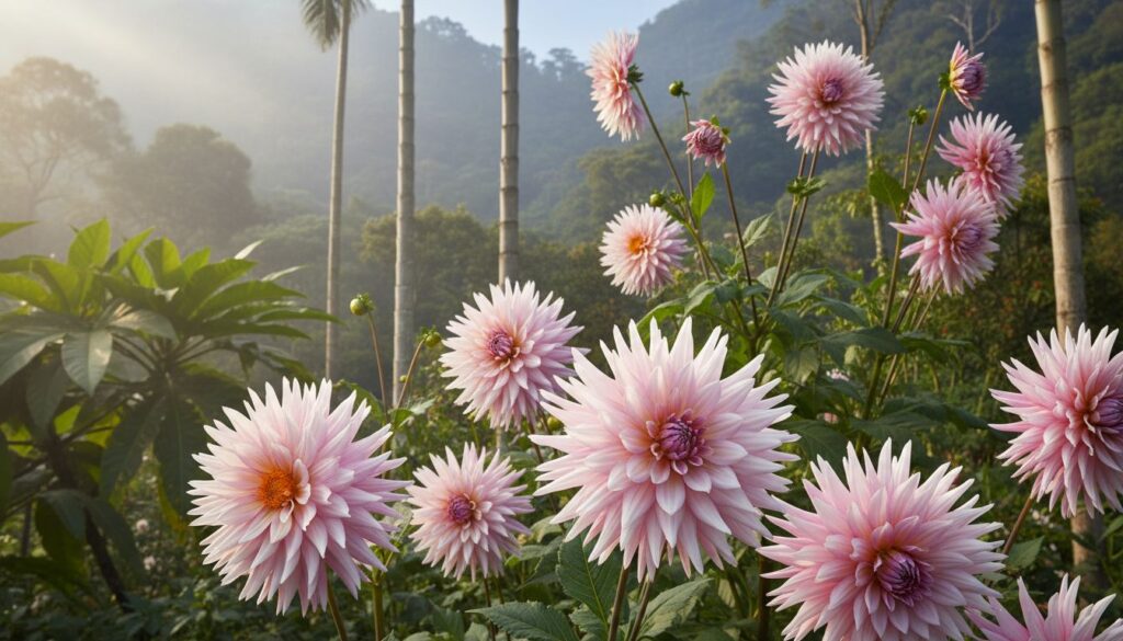 A complexidade visual da Dahlia imperialis em imagens geradas