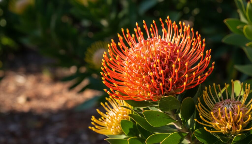 A estrutura complexa da Protea pincushion