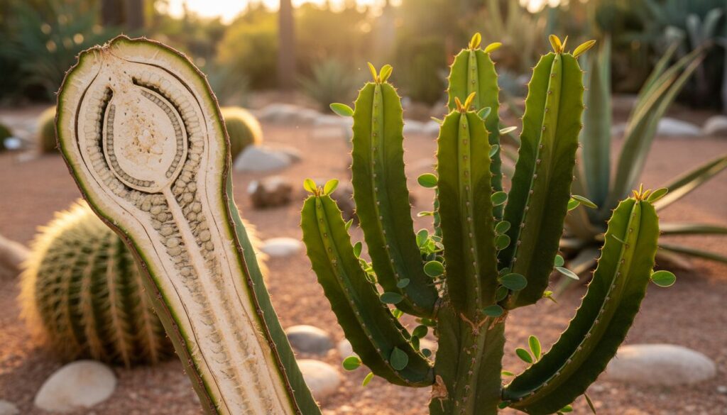 A estrutura da Euphorbia trigona além do básico