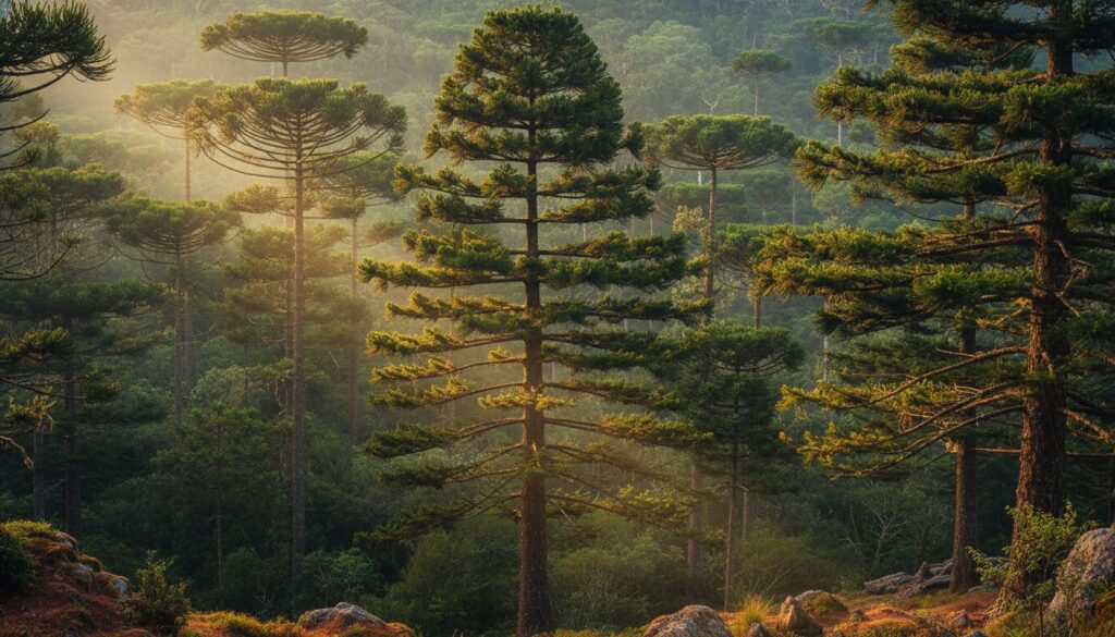 A estrutura vertical da Araucária em imagens de IA