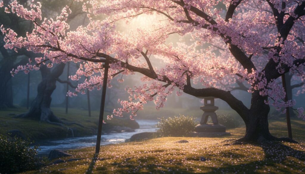 A iluminação ideal para destacar a Cerejeira japonesa em imagens