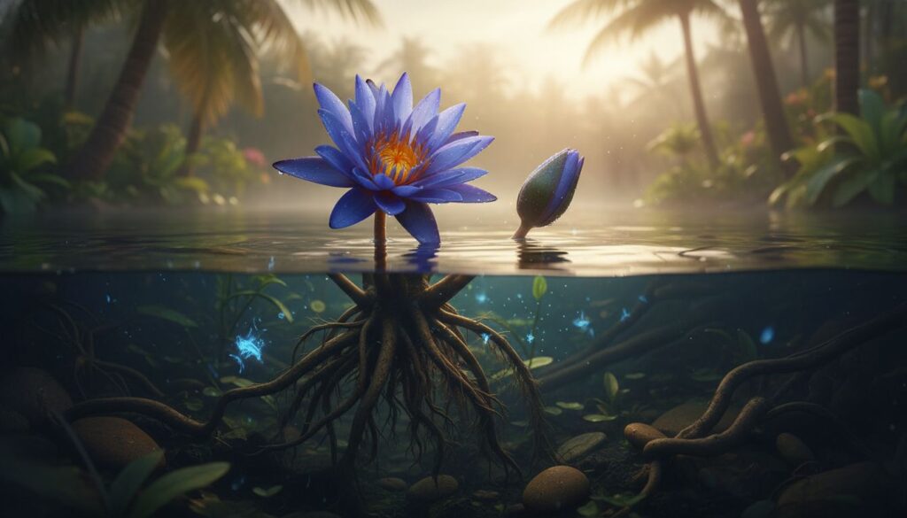 A profundidade escondida na Flor de Lótus Azul