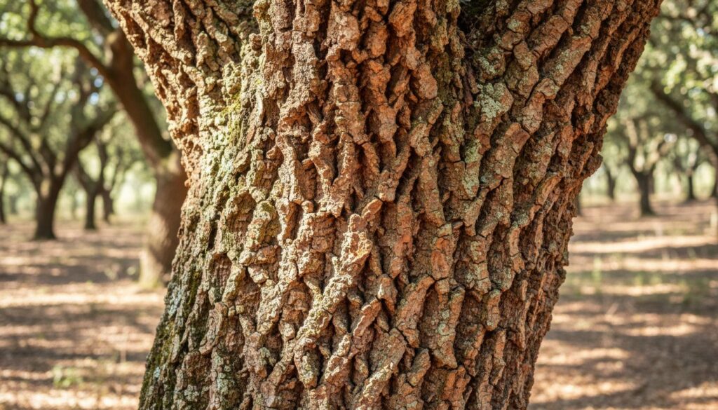 A textura do tronco da Árvore de cortiça em imagens realistas