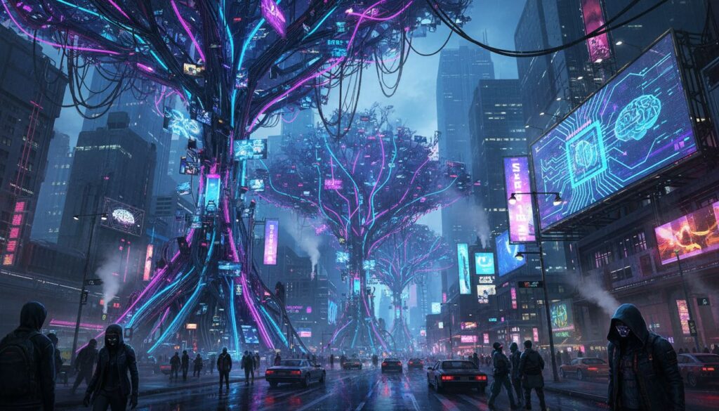Como criar árvores cyberpunk neon usando IA generativa