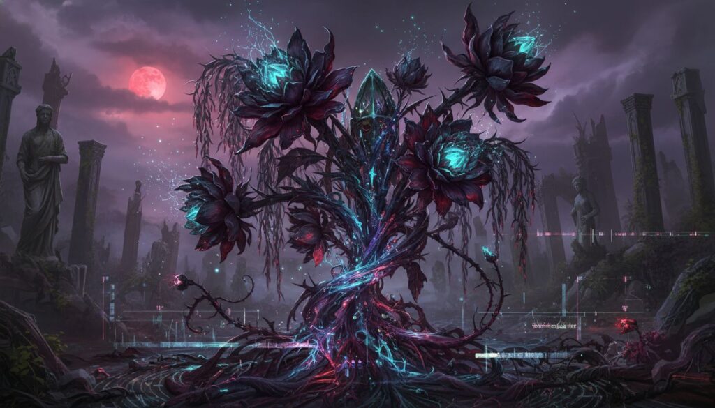 Como criar flores sombrias dark fantasy com IA