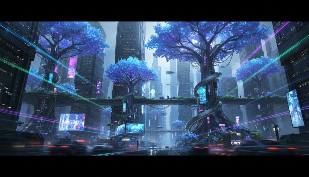 Como gerar árvores futuristas em cidades cyberpunk