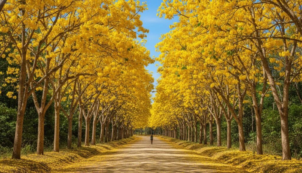 Como manter o realismo da Ipê amarelo em floração