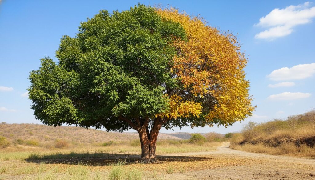 O contraste natural da Árvore de neem