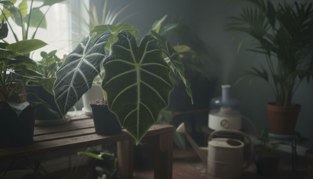 O erro silencioso que faz a Alocasia frydek perder profundidade