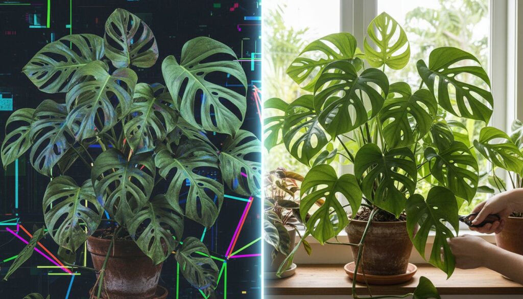 Por que a Monstera obliqua fica estranha na IA — e como corrigir