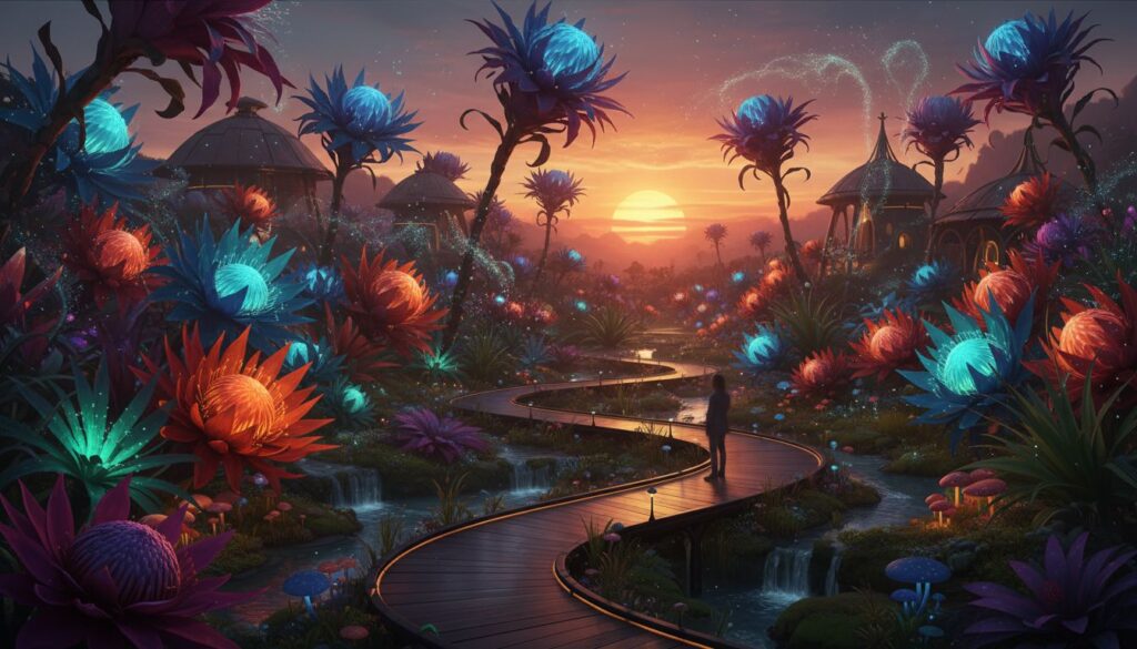Prompts para gerar flores exóticas africanas cinematográficas